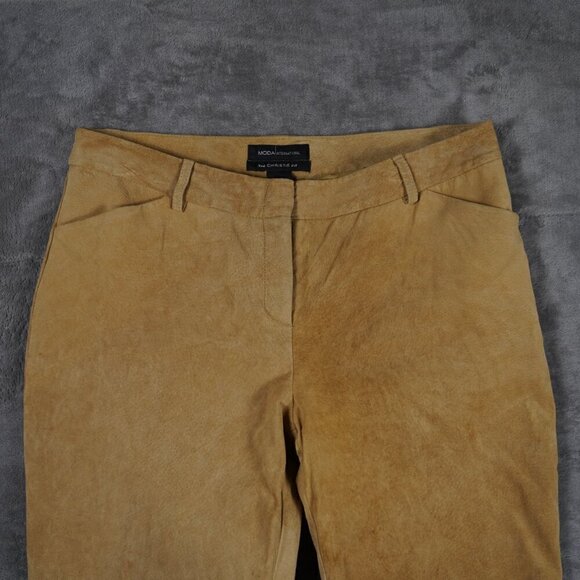 Vintage Y2K Moda International 100% Suede Flare Pants Size 12 short Western - Picture 5 of 12